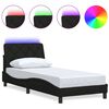 vidaXL Okvir kreveta s LED-om bez madraca crni 90x190cm od tkanine