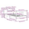 vidaXL Krevet s regalom za knjige bez madraca 75x190 cm borovina