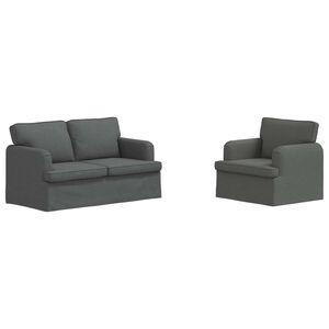 vidaXL Set sofe 2 pcs Tamno siva 144 x 80 x 85 cm tkanina
