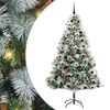 vidaXL Umjetno božićno drvce S LED lampica Zelena i bijela 210 cm