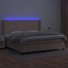 vidaXL Krevet box spring madrac LED cappuccino 200x200cm umjetna koža