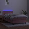 vidaXL Krevet box spring s madracem LED ružičasti 100x200cm bar&scaron;unasti