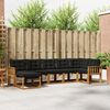 vidaXL Set vanjskih sofa s jastukom 7 pcs Prirodna i crna