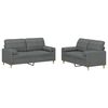 vidaXL 2-dijelni set sofa s jastucima tamnosivi od tkanine