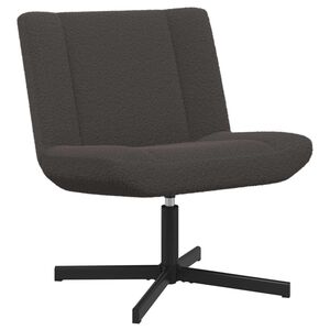 vidaXL Stolica na kotačiće Tamno siva 63 x 75 x 76 cm Janjeća koža