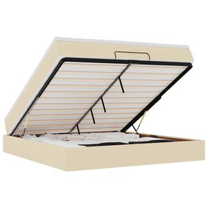 vidaXL Otomanski krevet s madracem krem 160x200 cm od tkanine