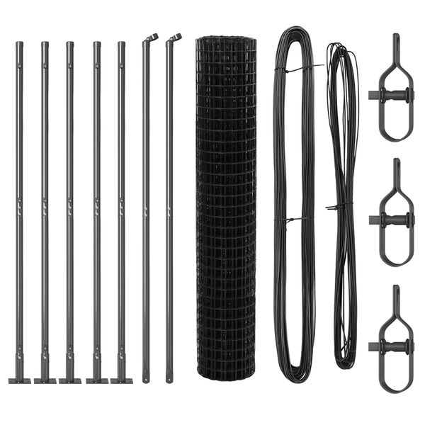 vidaXL Ograda s postovima Siva 1,6 x 10 m Čelik i PVC