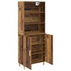 vidaXL Highboard Staro drvo 69,5 x 32,5 x 180 cm Konstruirano drvo