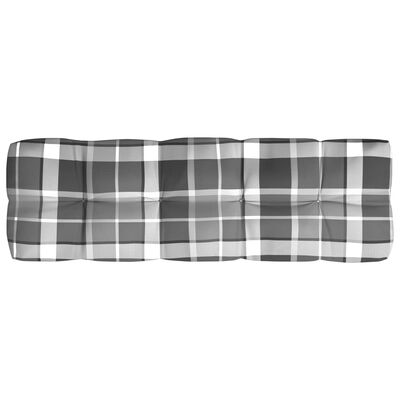 vidaXL Jastuk za sofu od paleta sivi karirani 120 x 40 x 10 cm