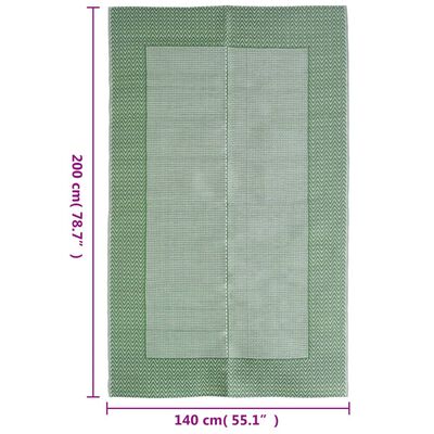 vidaXL Vanjski tepih zeleni 140 x 200 cm PP