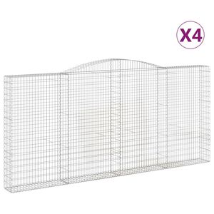 vidaXL Lučne gabionske ko&scaron;are 4 kom 400x30x180/200cm pocinčano željezo