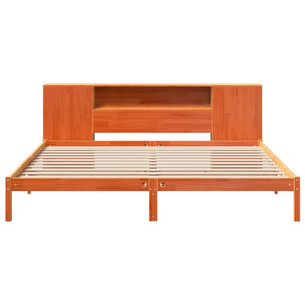 vidaXL Krevet s regalom za knjige bez madraca 180x200 cm od borovine
