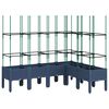 vidaXL Vrtna sadilica s re&scaron;etkom plava siva 120x120x142,5 cm PP