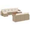 vidaXL 11-dijelni set vrtnih sofa od poliratana s jastucima bež