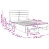 vidaXL Krevetna konstrukcija s ladicama s uzglavljem Konstruirano drvo