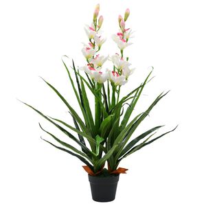 vidaXL Umjetna biljka Cymbidium Orhideja s posudom 100 cm zelena