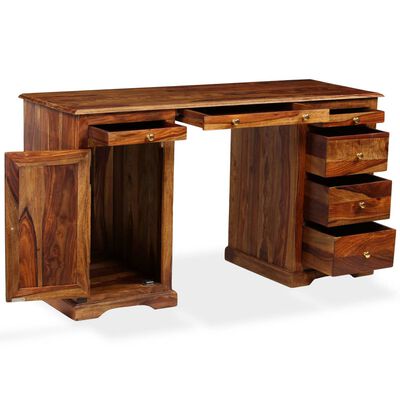 vidaXL Pisaći stol s postoljem od masivnog drva šišama 140x50x76 cm