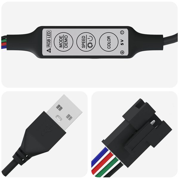 vidaXL LED traka 4 pcs Crna i prozirna 400 x 0,8 x 0,3 cm