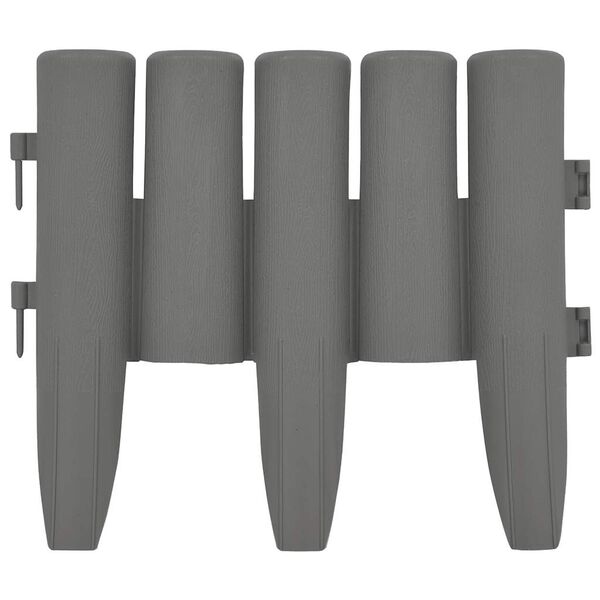 vidaXL Rubnjaci za travnjak 36 kom sivi 10 m PP