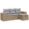 vidaXL 4-dijelni set vrtnih sofa s jastucima bež od poliratana