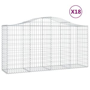vidaXL Lučne gabionske ko&scaron;are 18kom 200x50x100/120cm pocinčano željezo