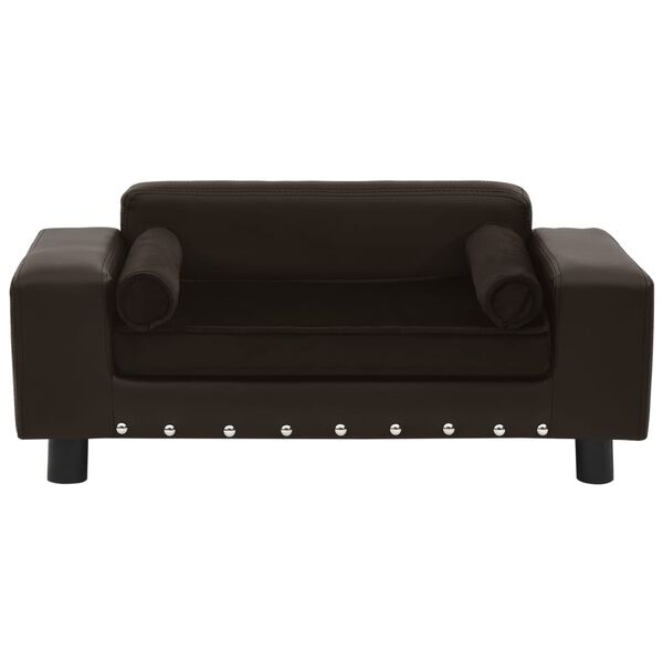 vidaXL Sofa za pse smeđa 81 x 43 x 31 cm od pliša i umjetne kože