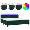vidaXL Krevet box spring s madracem LED tamnozeleni 200x200 cm bar&scaron;un