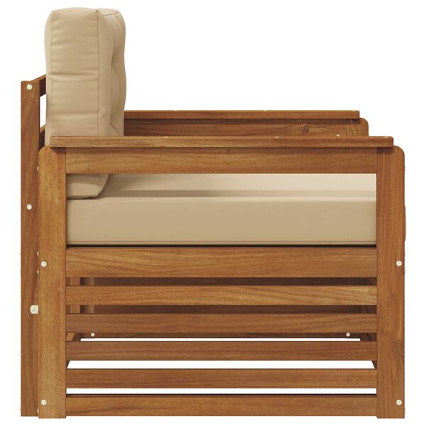 vidaXL Set vanjskih sofa Čvrsto drvo akacije i poliester Prirodna