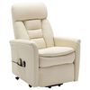 vidaXL Masažna fotelja na podizanje od umjetne kože krem bijela