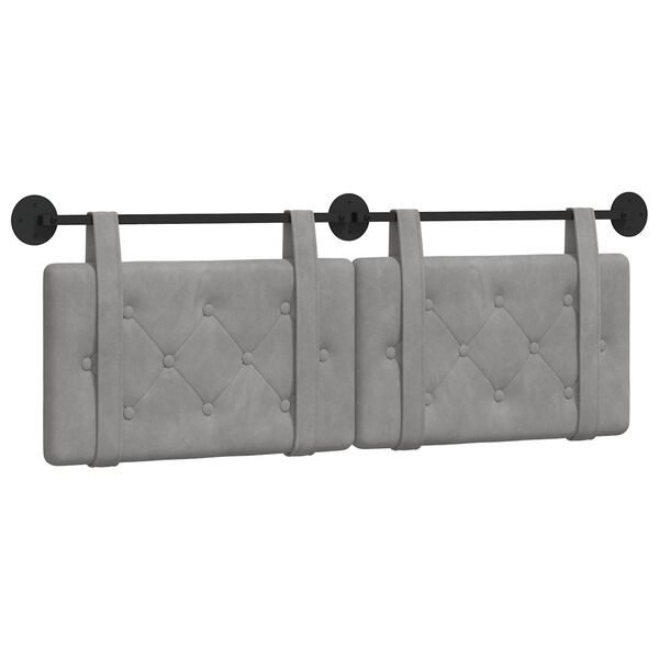 vidaXL Držeće uzglavlje Zidne Svijetlo siva 130 x 55 x 5 cm Bar&scaron;un