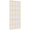 vidaXL Klizna vrata zlatna 90 x 205 cm matirano staklo ESG i aluminij