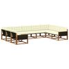 vidaXL Set vanjskih sofa s jastukom 9 pcs Prirodna i krem