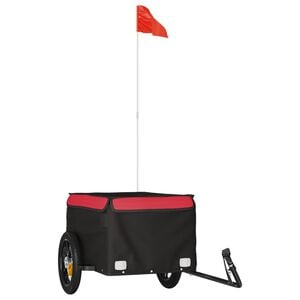 vidaXL Prikolica za bicikl crno-crvena 30 kg željezna