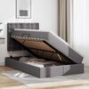 vidaXL Krevet s od storage s madracem Siva 120 x 200 cm Lažna koža