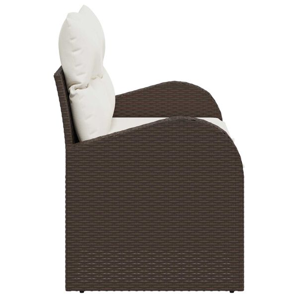vidaXL Vrtni kauč Smeđa 124 x 62 x 69cm poliratan