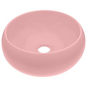 vidaXL Luksuzni okrugli umivaonik mat ružičasti 40 x 15 cm keramički