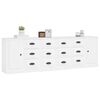vidaXL Komode bijela 3 kom od konstruiranog drva