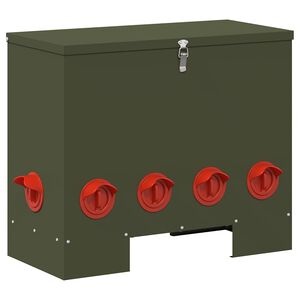 vidaXL Hranilica za piliće Maslinastozelena 60,5 x 29 x 51 cm 25 kg