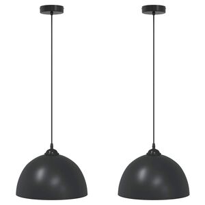 vidaXL Viseće svjetiljke 2 kom podesive visine E27 crne &Oslash; 30 cm metal