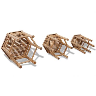 vidaXL Vrtni stolci 3 kom od bambusa