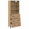 vidaXL Highboard Umjetnički hrast 69,5 x 34 x 180 cm Konstruirano drvo