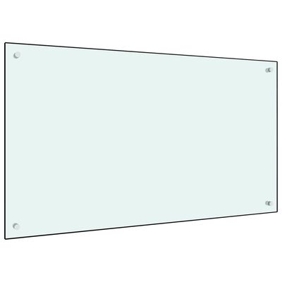 vidaXL Kuhinjska zaštita od prskanja bijela 100 x 60 cm kaljeno staklo