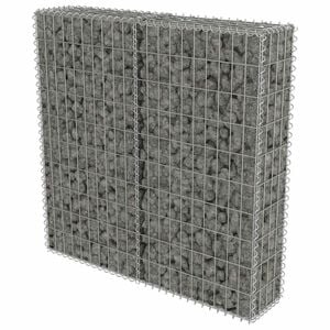 vidaXL Gabionski zid s poklopcima od pocinčanog čelika 100 x 20 x 100 cm