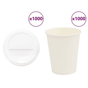 vidaXL papirnate &scaron;alice za kavu s poklopcima 1000 kom 8 oz 200 ml