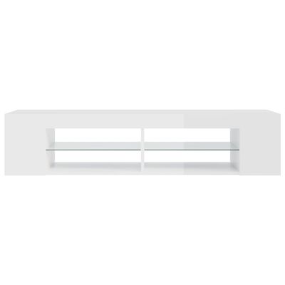 vidaXL TV ormarić s LED svjetlima visoki sjaj bijeli 135 x 39 x 30 cm