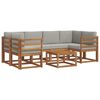 vidaXL Set vanjskih sofa s jastukom 7 pcs Prirodna i svijetlo siva
