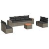 vidaXL 9-dijelni set vrtnih sofa od poliratana s jastucima sivi