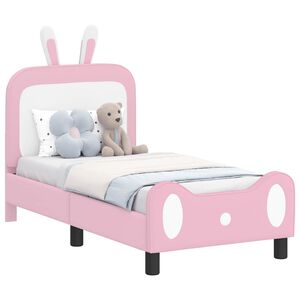 vidaXL Okvir kreveta za malu djecu s naslonom Ružičasta 70 x 140 cm PU