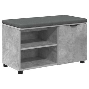 vidaXL Klupa za hodnik s jastukom Betonsko Siva 80 x 38 x 46 cm