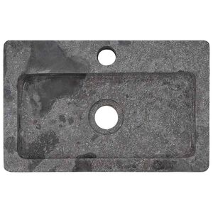 vidaXL Zidni umivaonik sivi 38 x 24 x 6,5 cm mramorni
